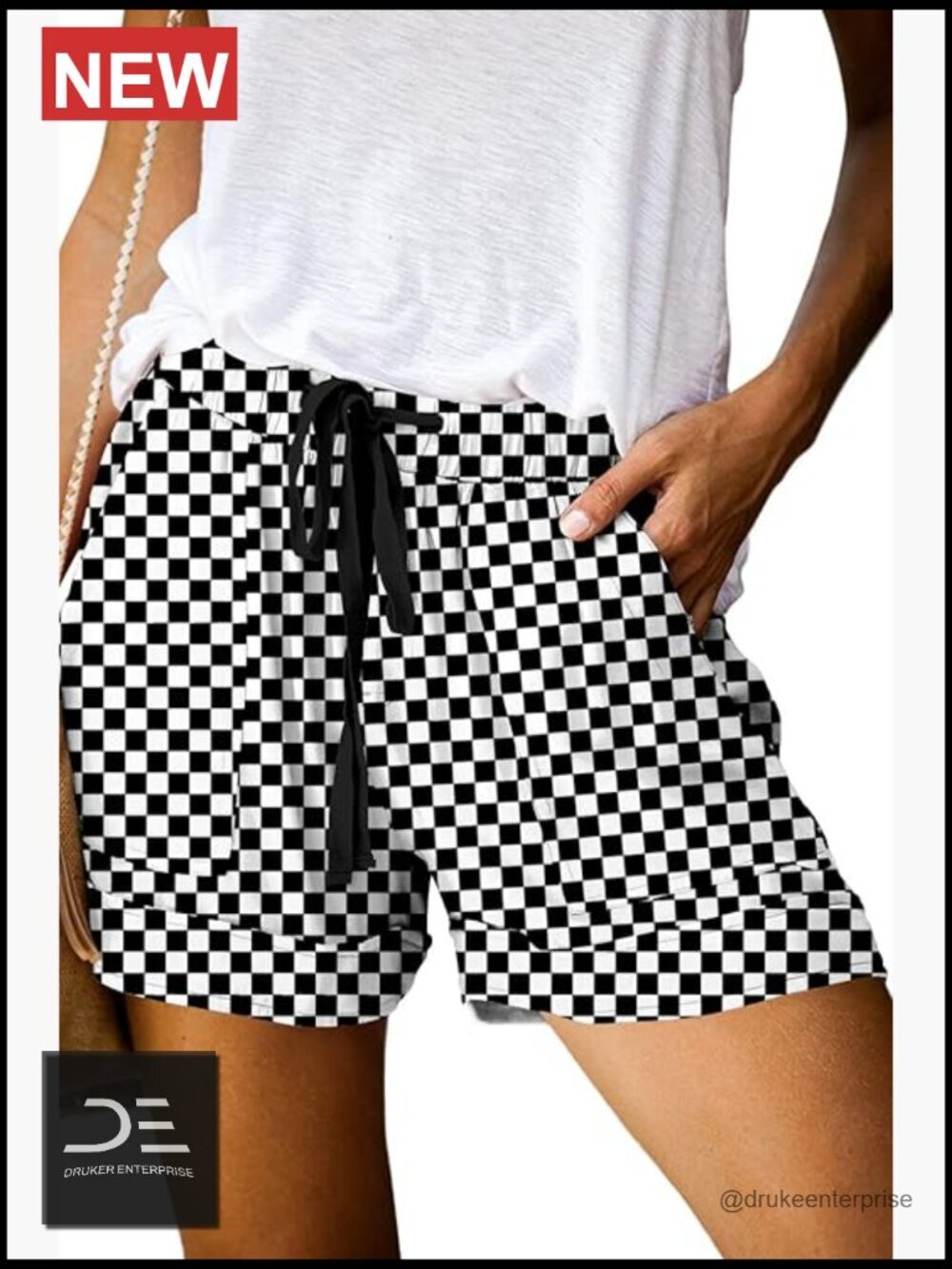 Elastic Waist Drawstring Casual Shorts with Pockets
